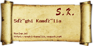 Sághi Kamélia névjegykártya